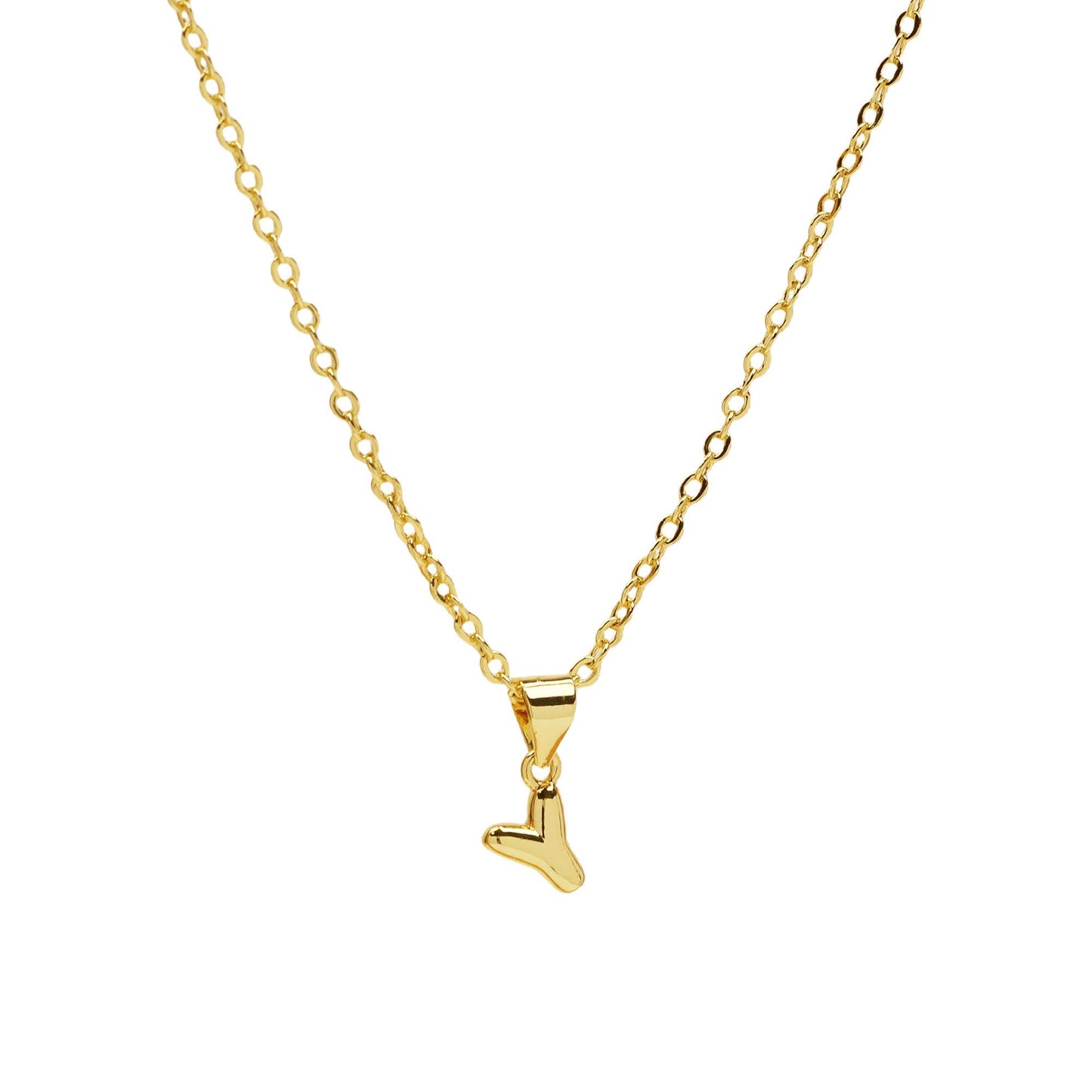 Initial Medium Balloon Bubble 18K Gold Necklace
