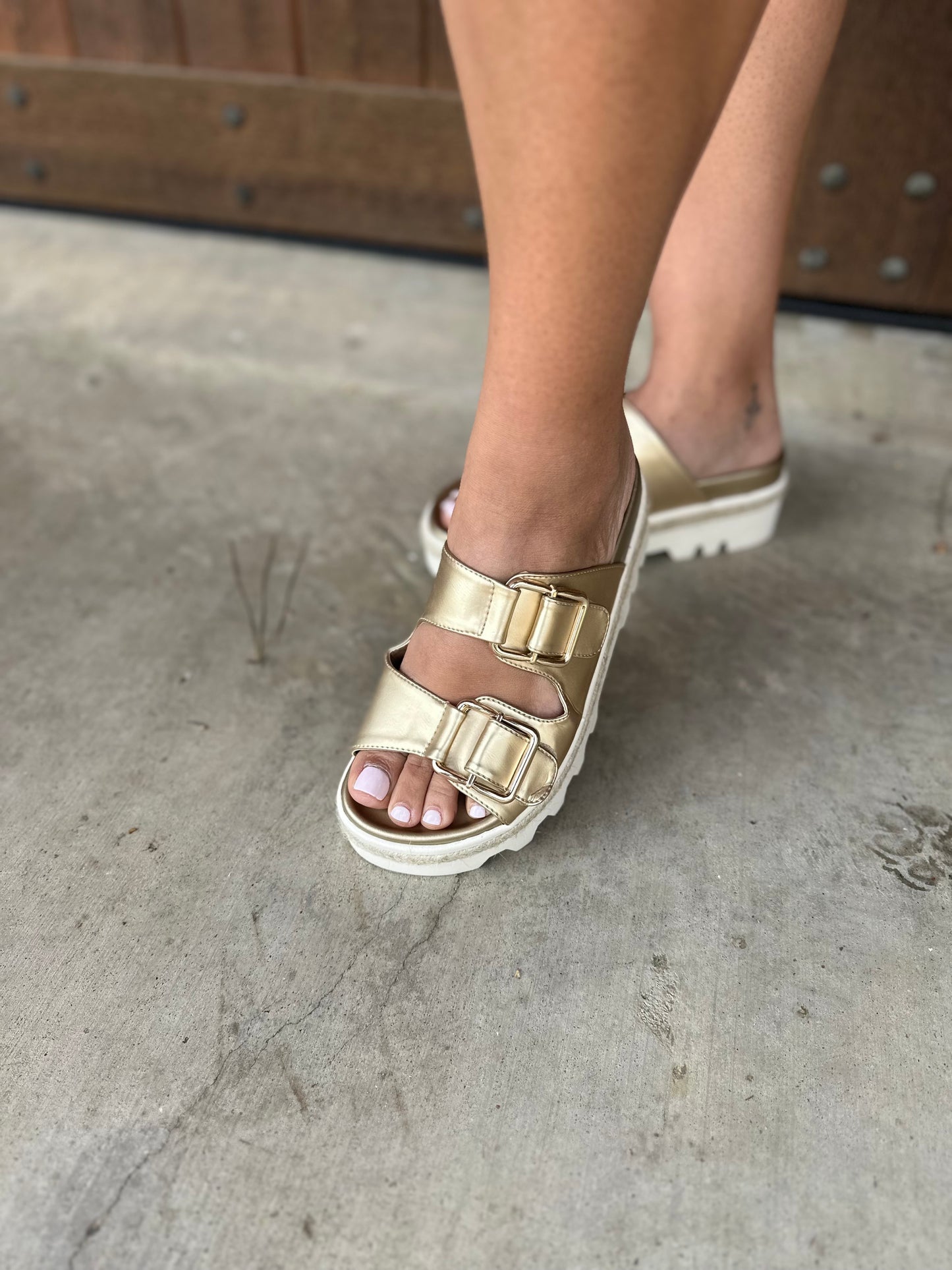 Xyla Gold Buckle Sandal