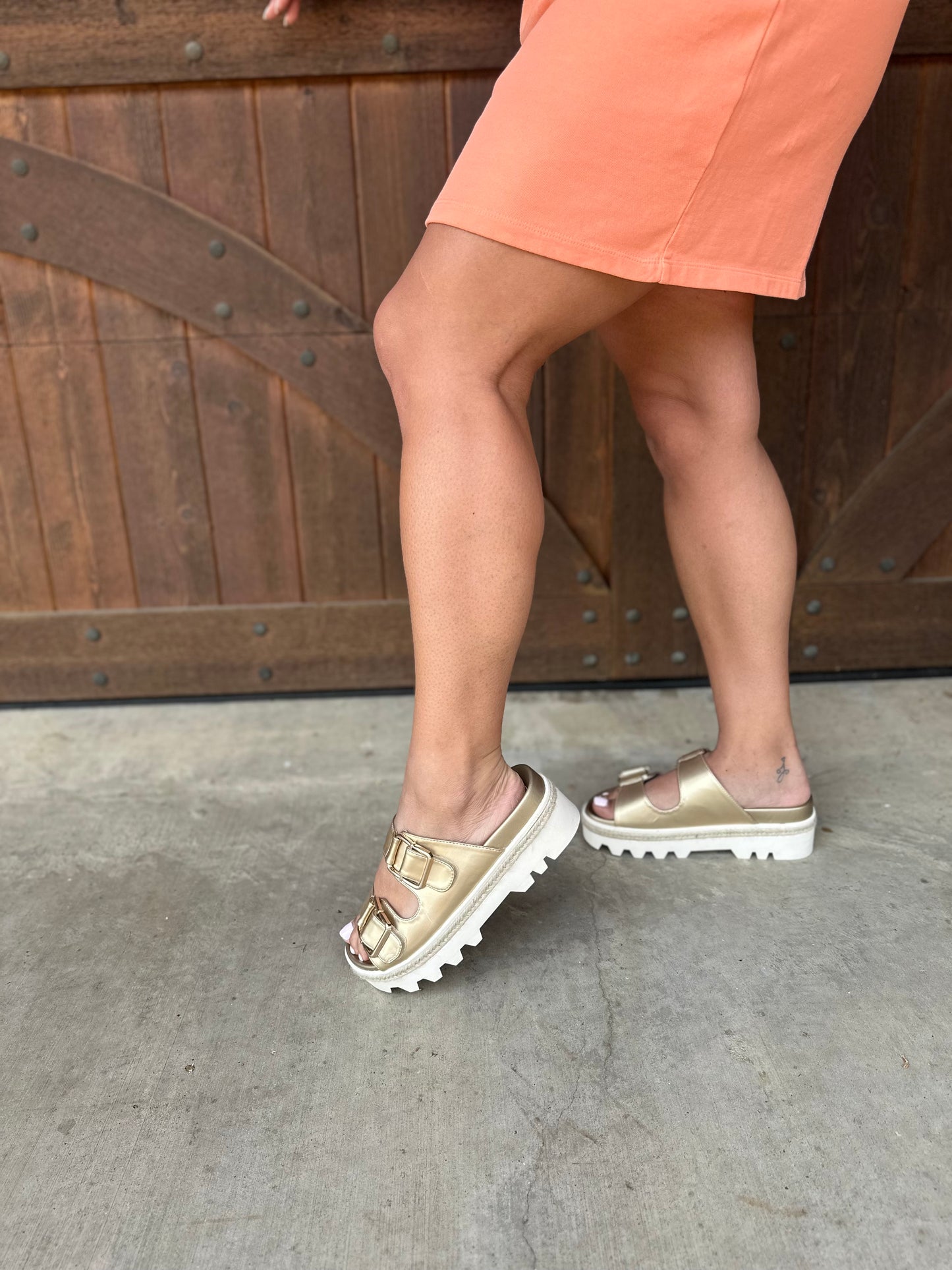 Xyla Gold Buckle Sandal