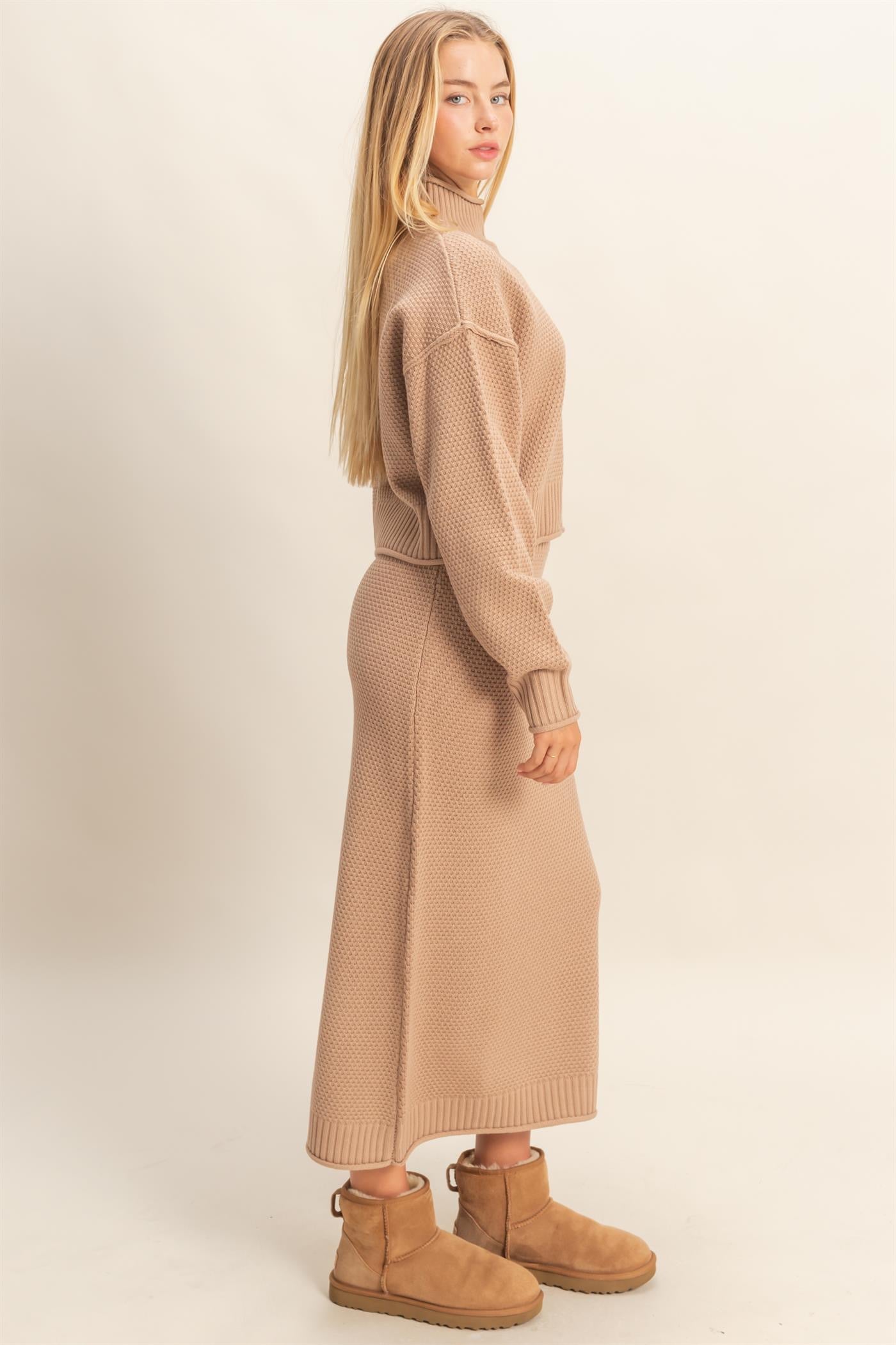 Dark Taupe Skirt Set