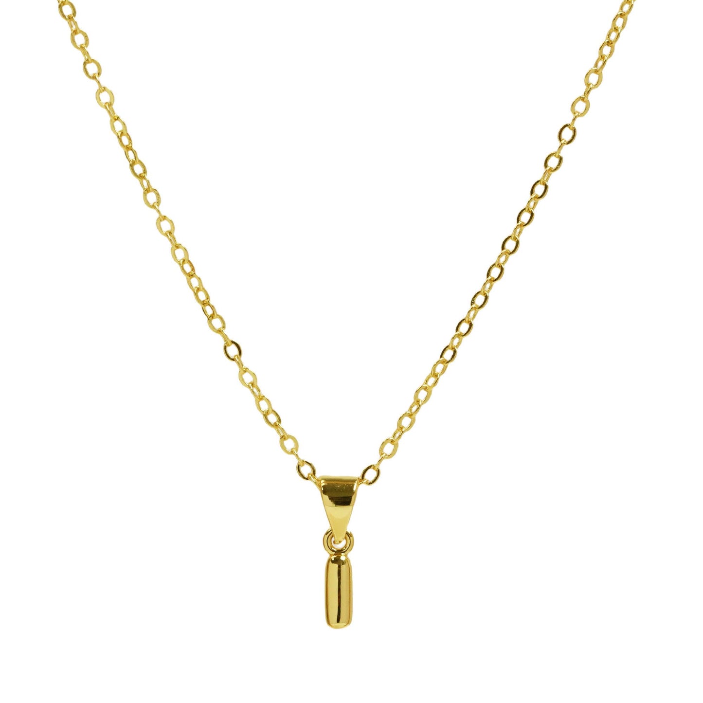 Initial Medium Balloon Bubble 18K Gold Necklace