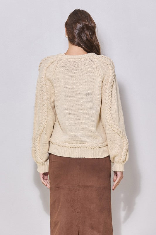 Bravely Braided Sweater