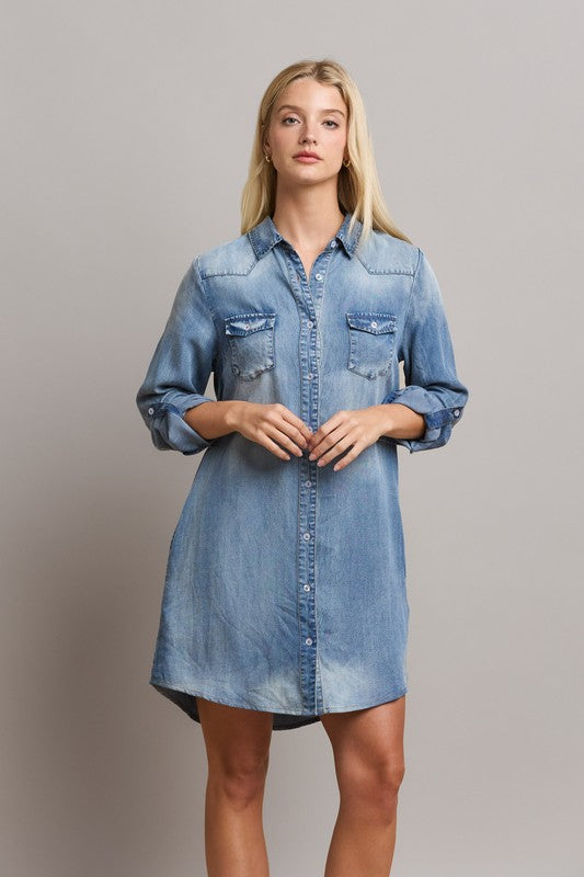 The Didi Denim Shirt Dress