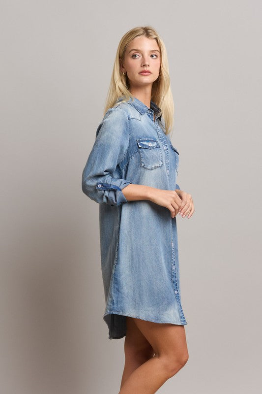 The Didi Denim Shirt Dress