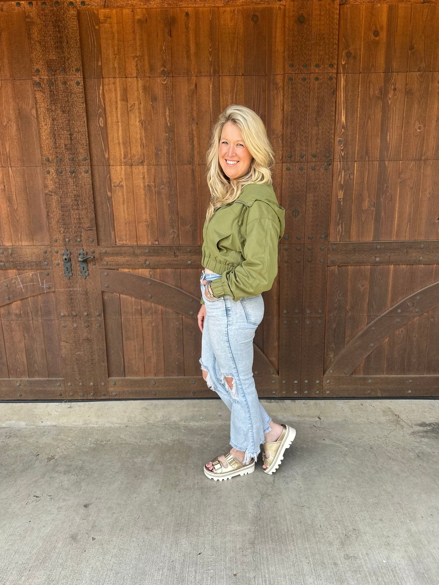 Olive-You Cropped Jacket