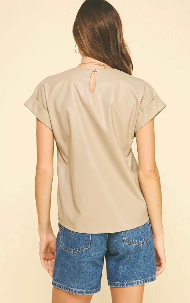 Harper Faux Leather Cap Sleeve