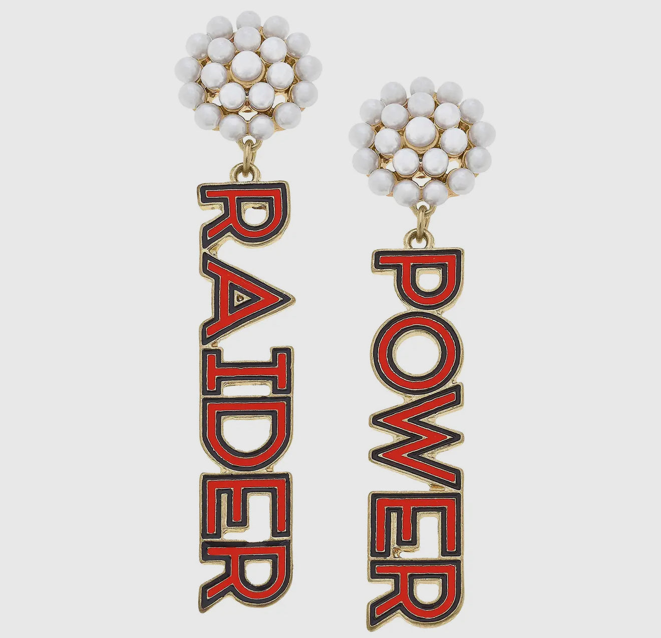 Raider Power Pearl Cluster Earrings