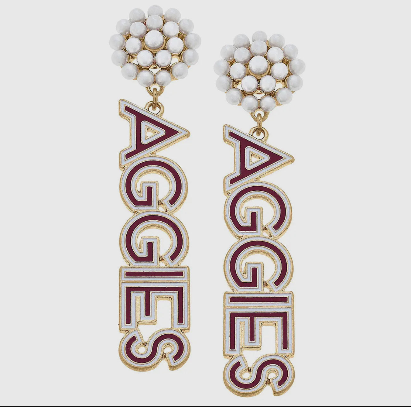 Aggies Pearl Cluster Earrings