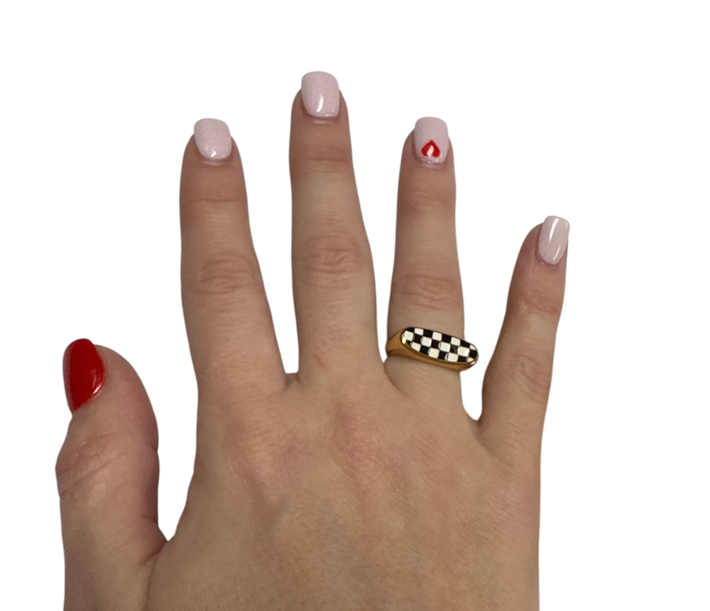 Checkered Oblong Ring