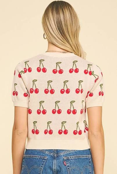 Cherry Sweater Crop Top