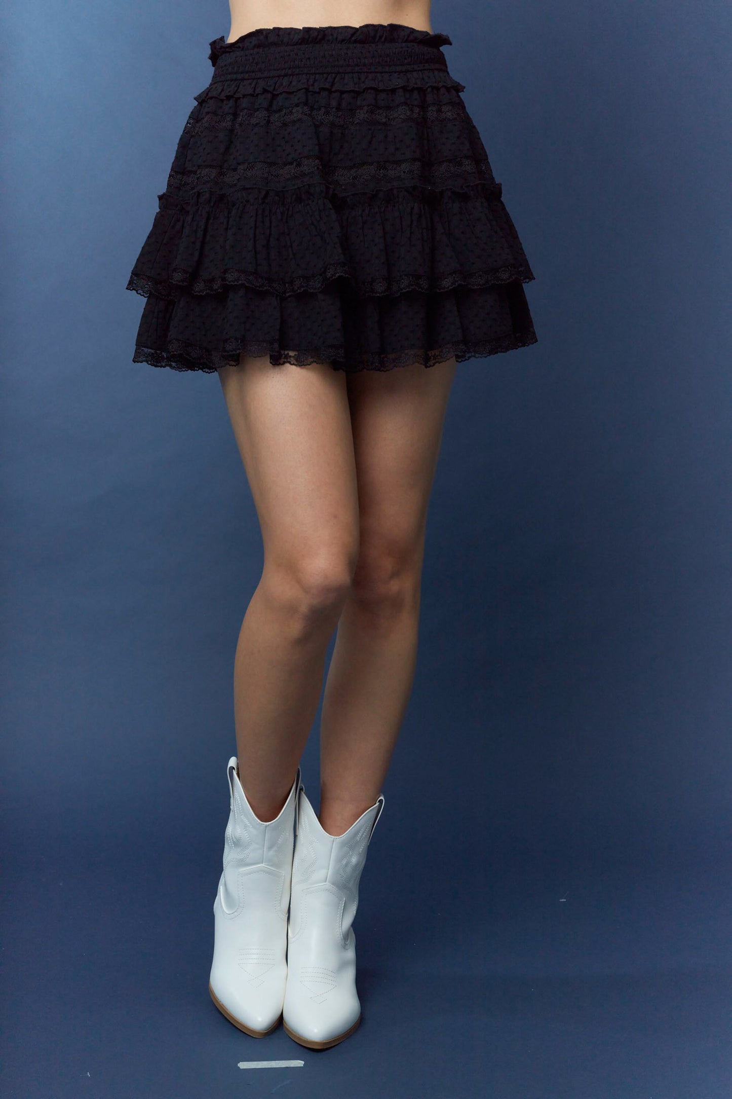 Sabrina Scallop Lace Mini Skirt