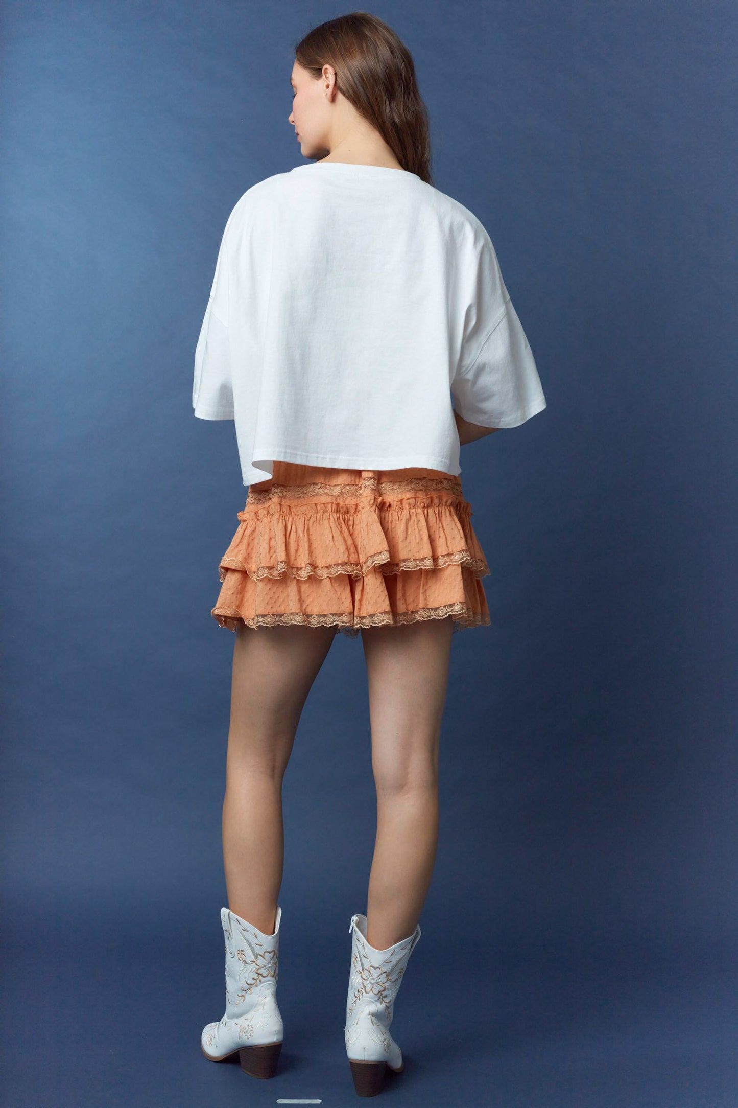 Sabrina Scallop Lace Mini Skirt