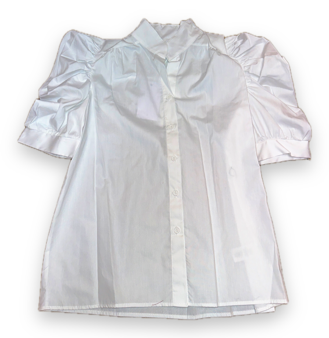 Adrienne White Puff Sleeve Blouse