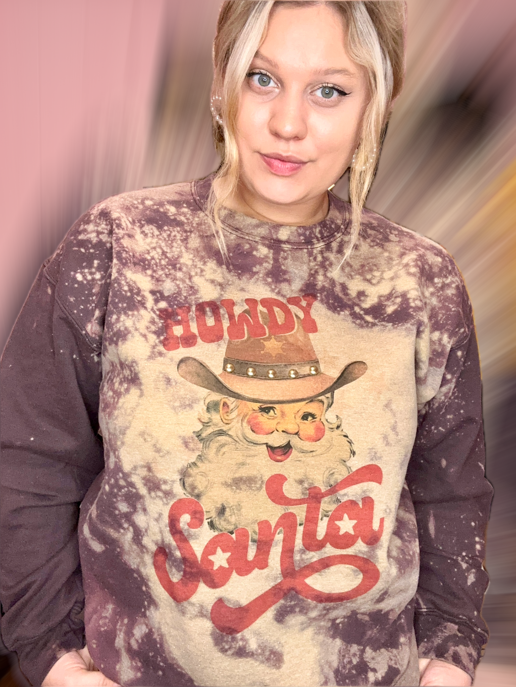 Howdy Santa Bleached Sweater