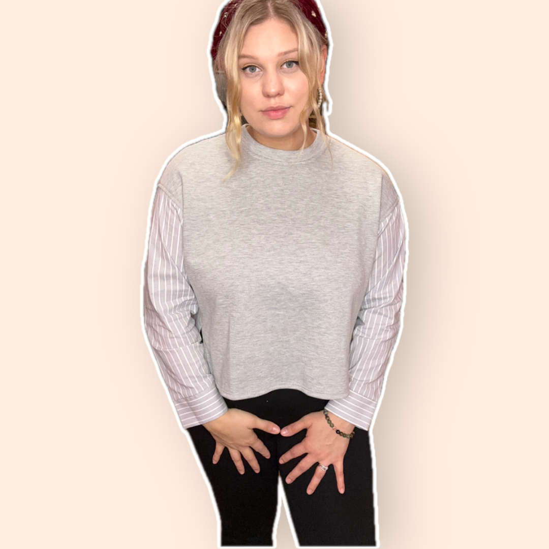 Mason Grey Stripe Sweater