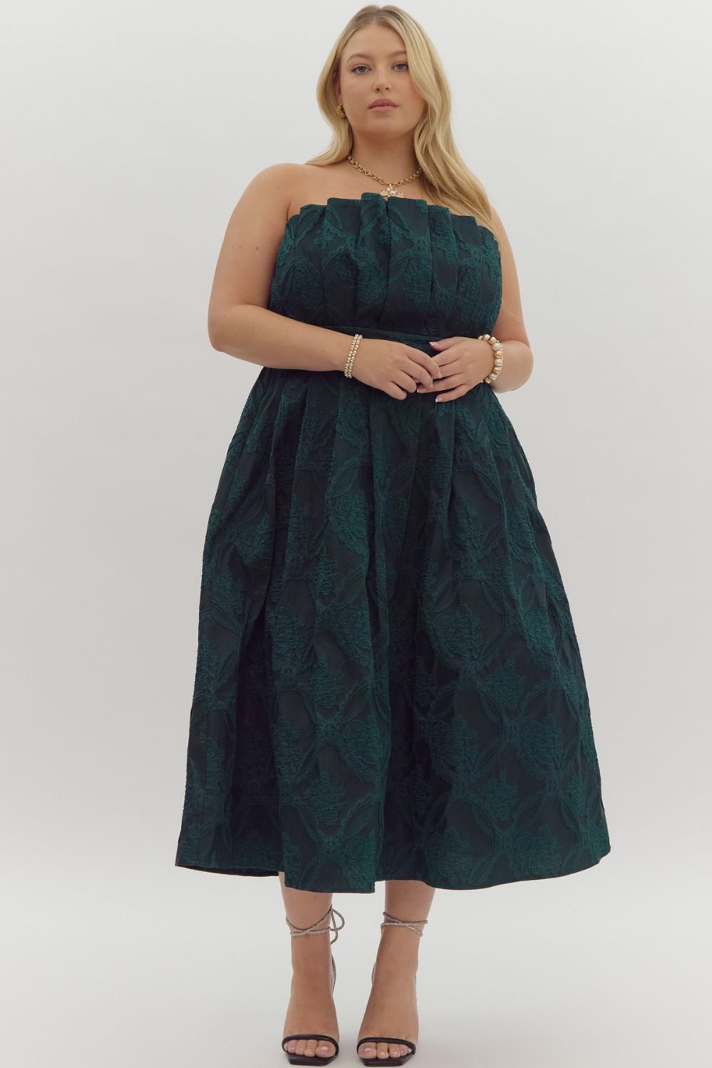 Entro Embellished Strapless Dress