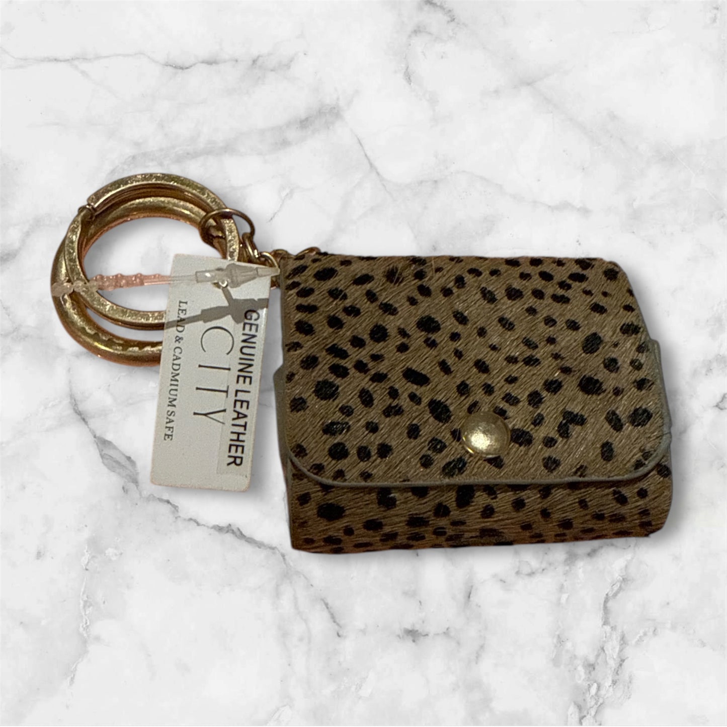 Animal Print Calf Hair Airpod Case Cheetah Brown