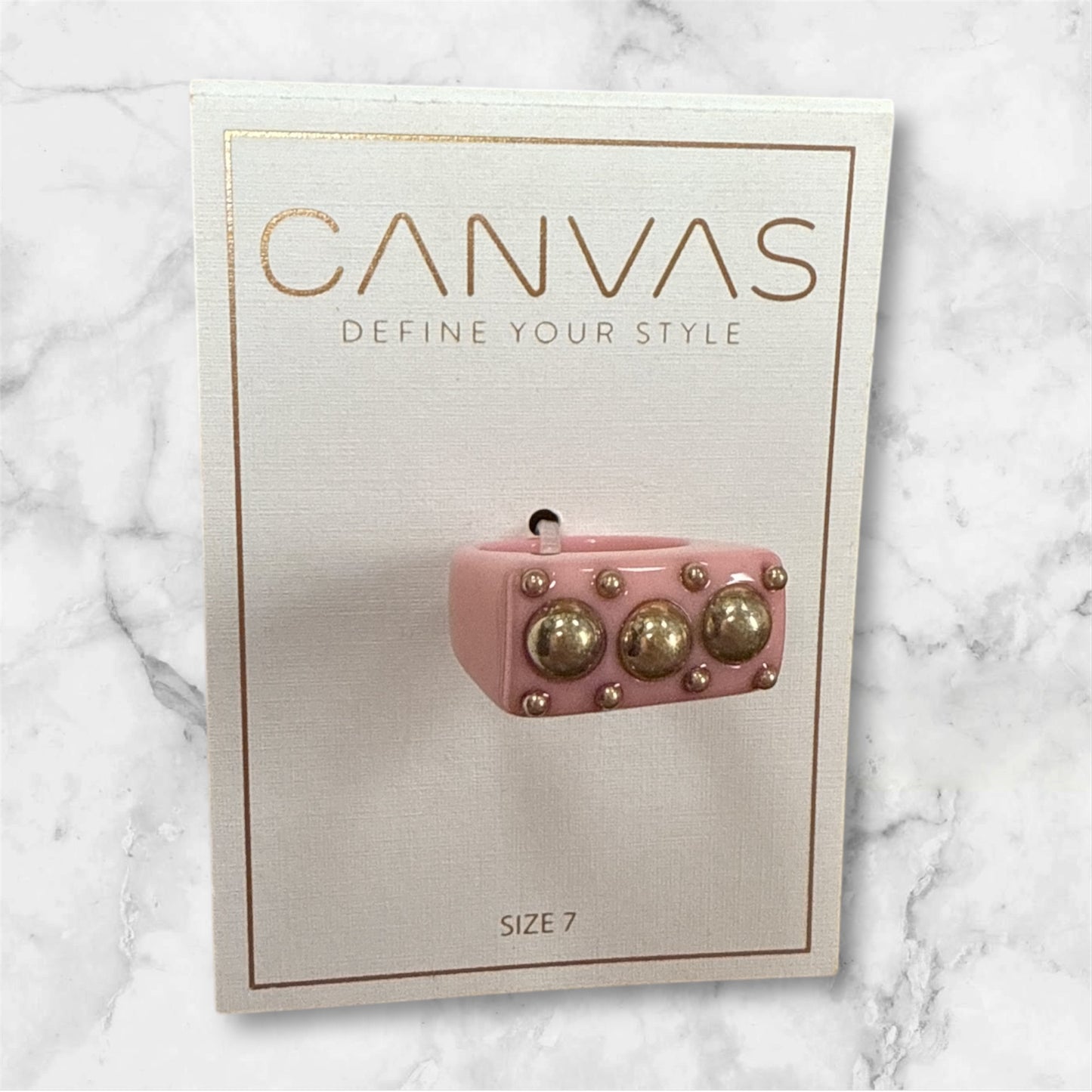 Canvas honor studded statement ring