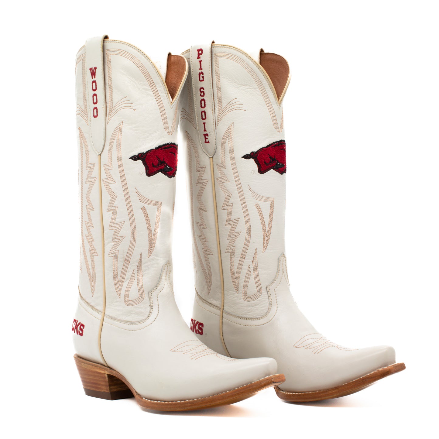 Game Day Western Ivory Boots - Arkansas Razorbacks