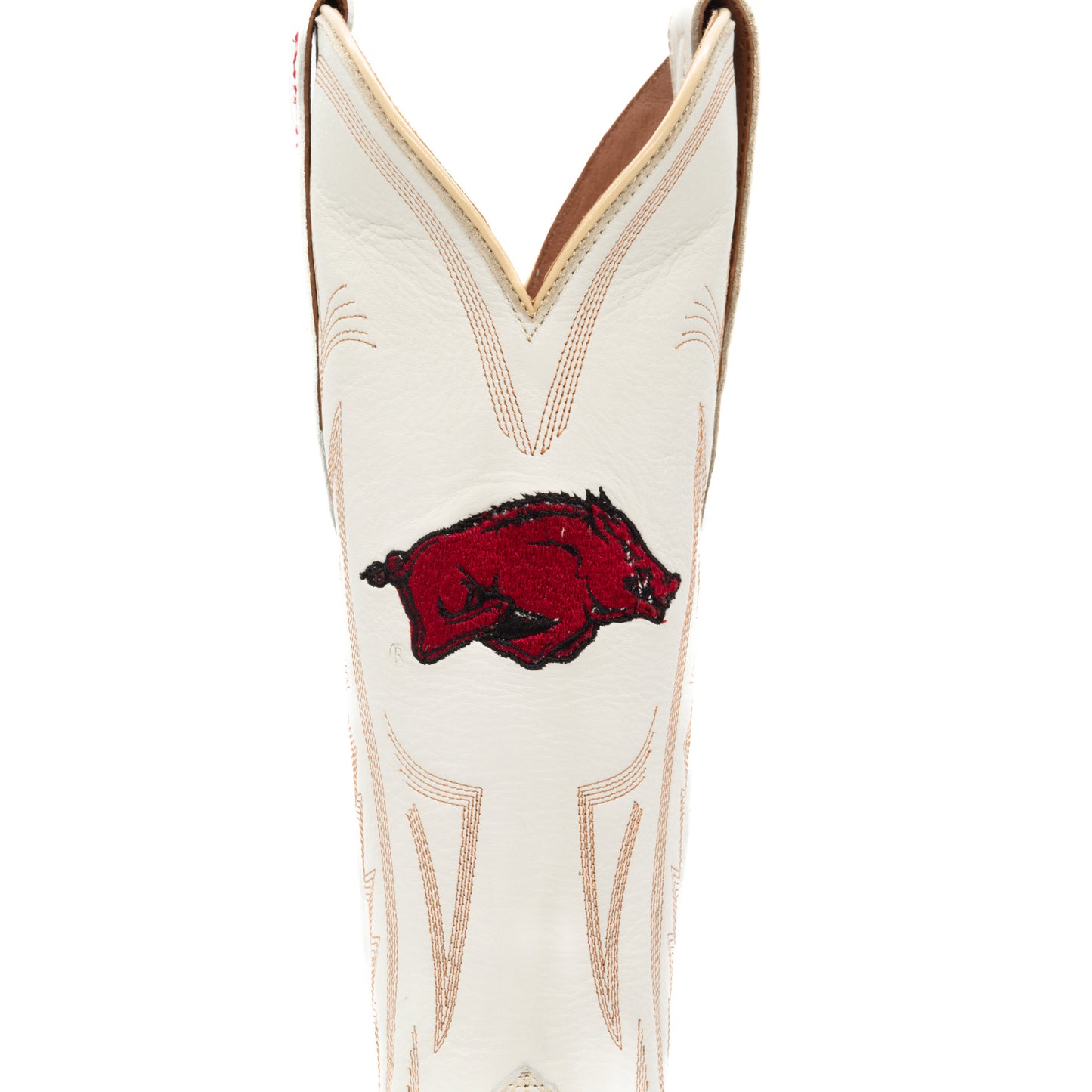 Game Day Western Ivory Boots - Arkansas Razorbacks