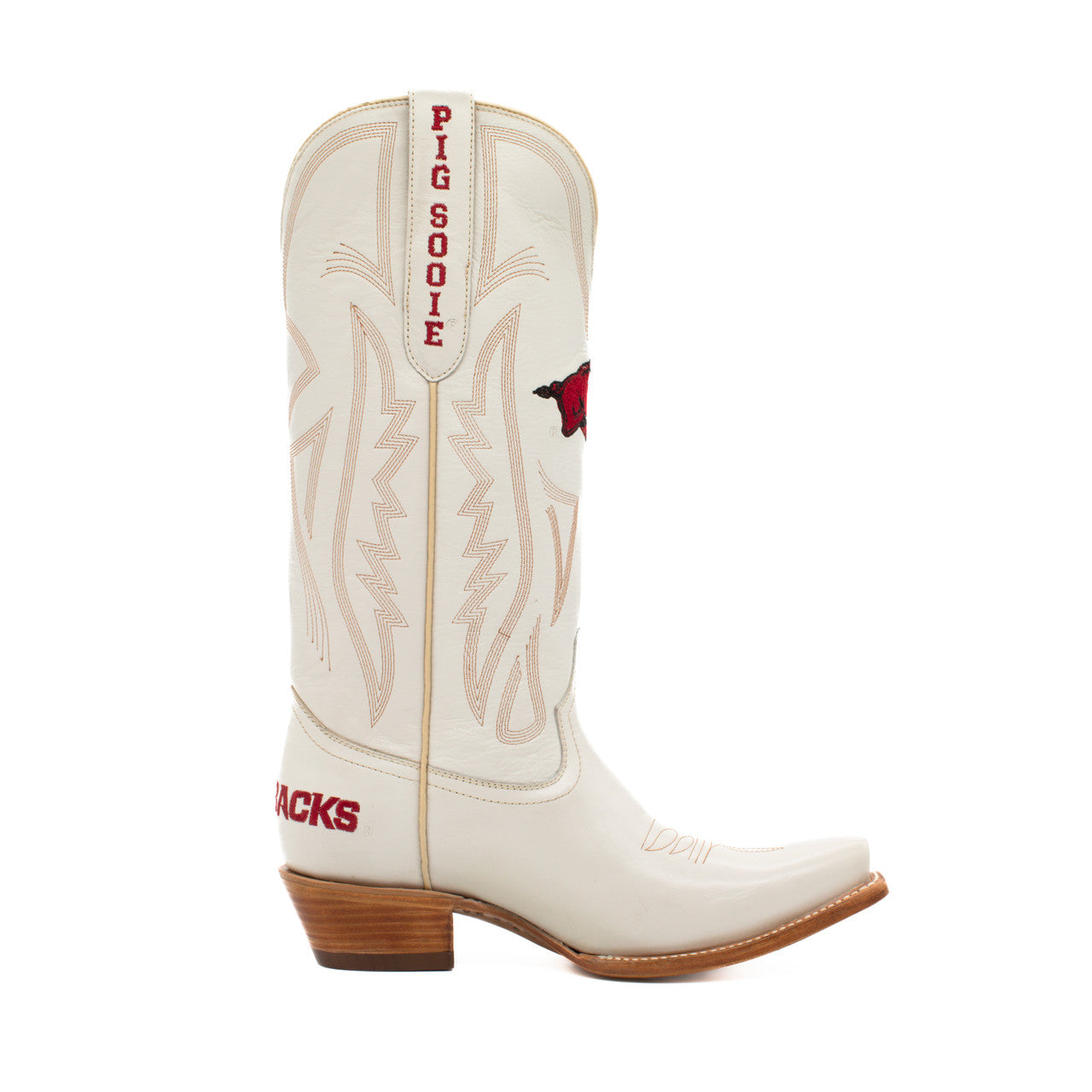 Game Day Western Ivory Boots - Arkansas Razorbacks