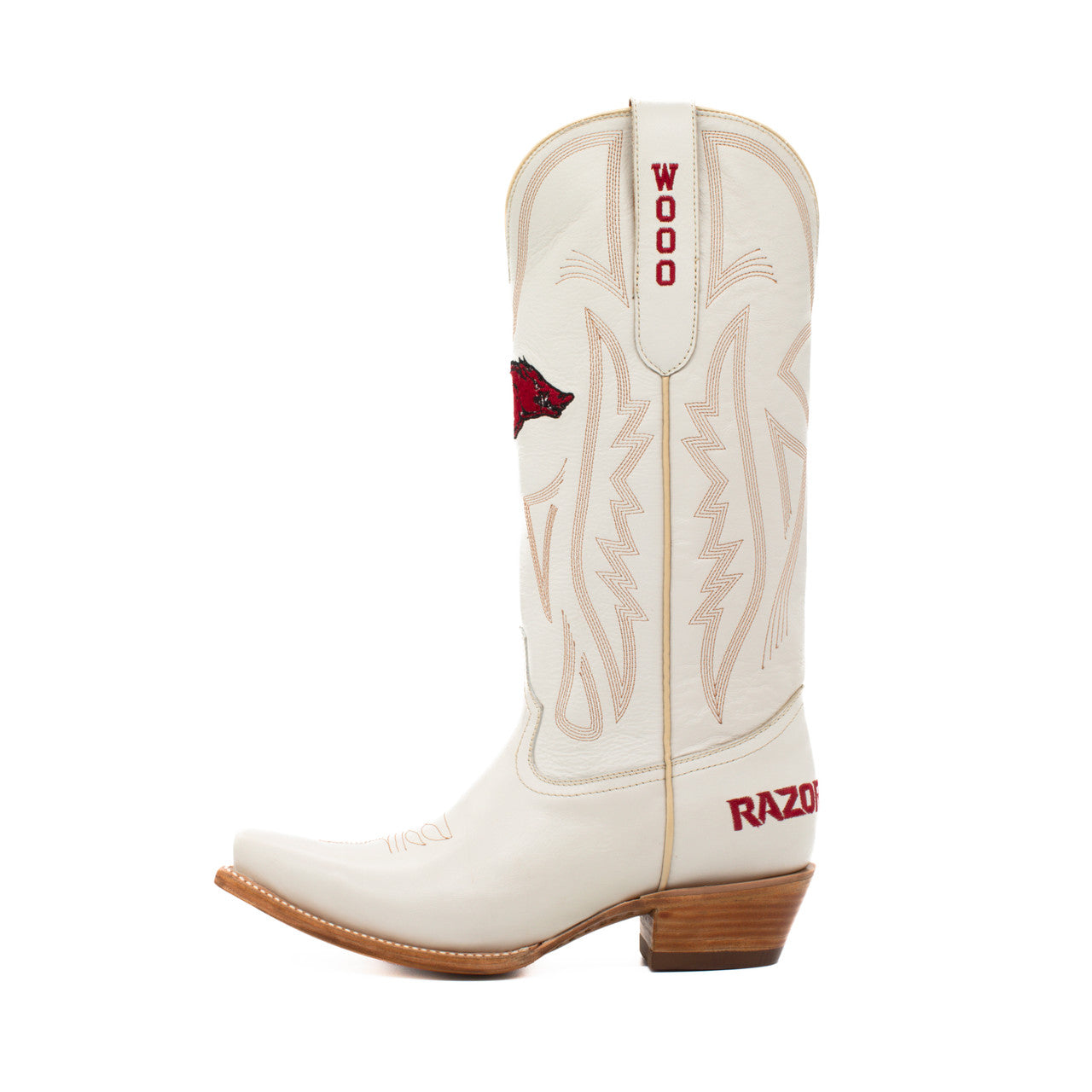 Game Day Western Ivory Boots - Arkansas Razorbacks