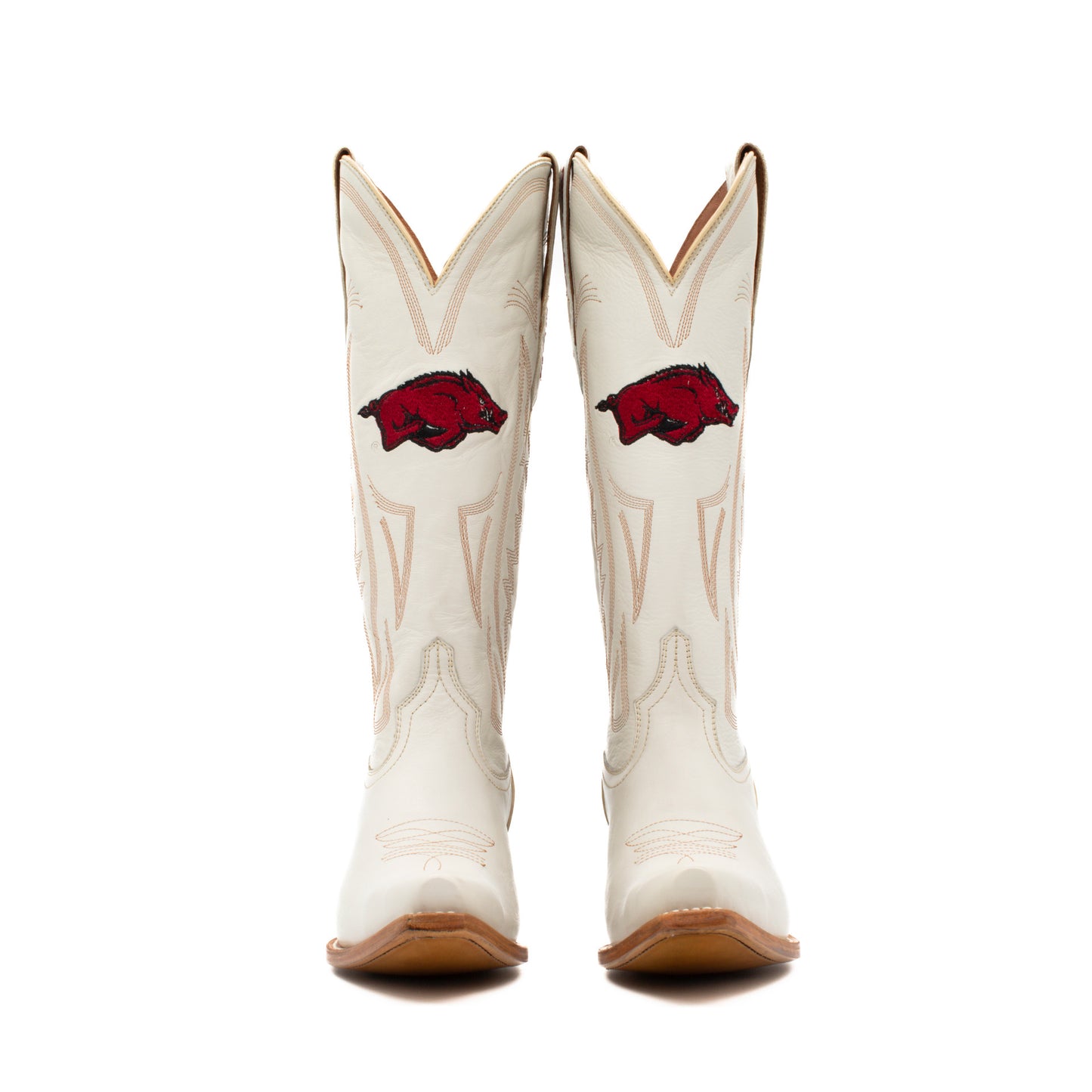 Game Day Western Ivory Boots - Arkansas Razorbacks