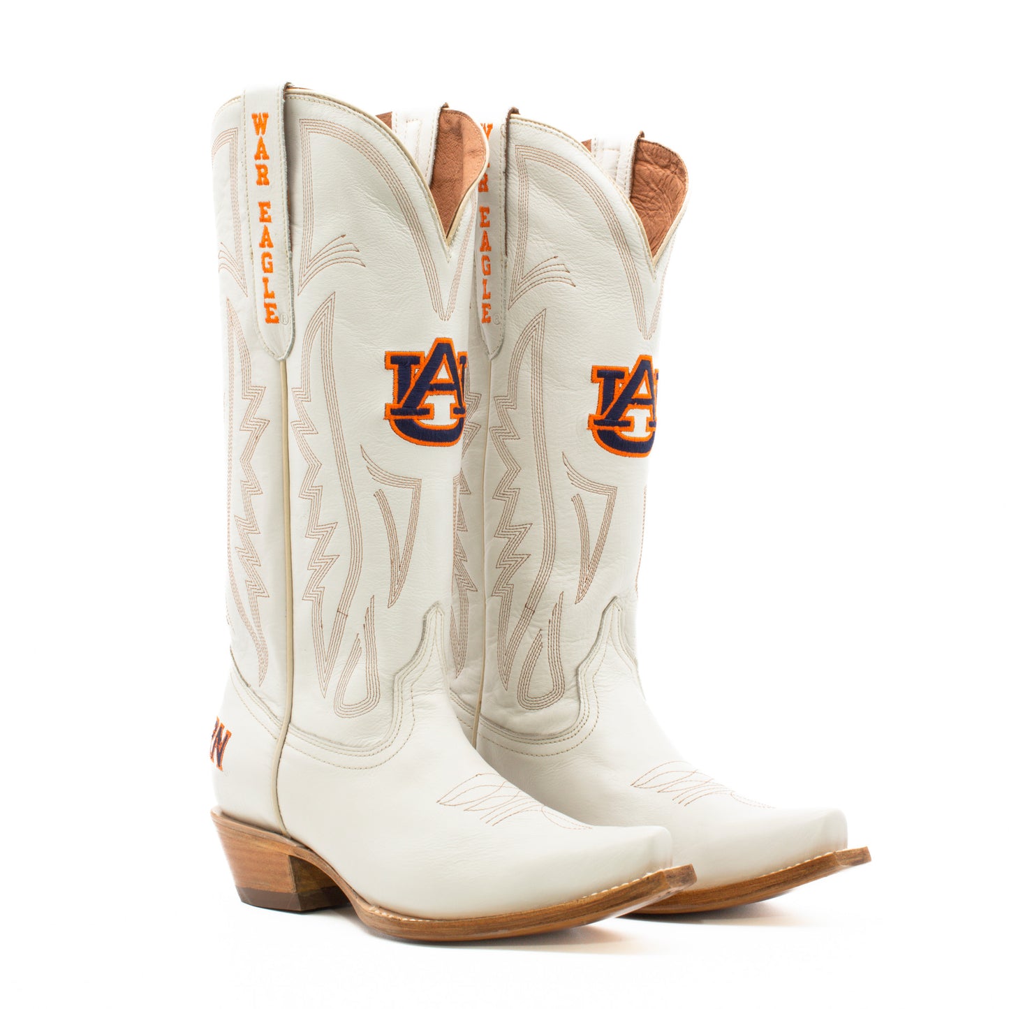 Game Day Western Ivory Boots - Auburn Tigers