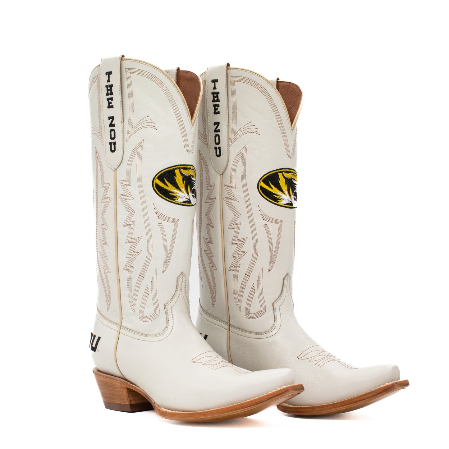 Game Day Western Ivory Boots - Missouri Tigers