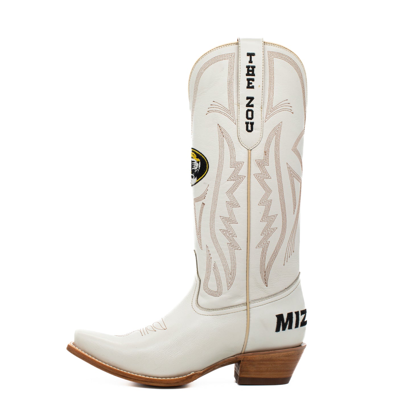 Game Day Western Ivory Boots - Missouri Tigers