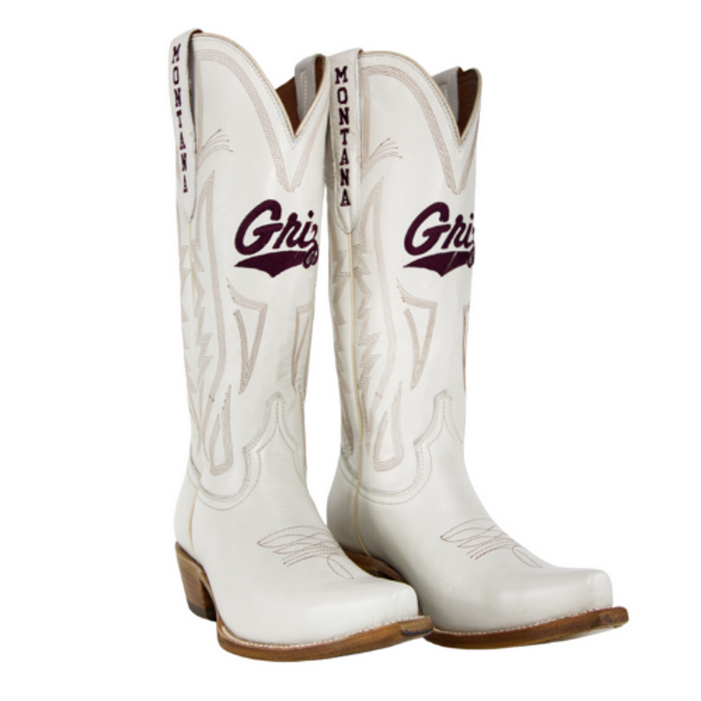 Game Day Western Ivory Boots - Montana Grizzlies