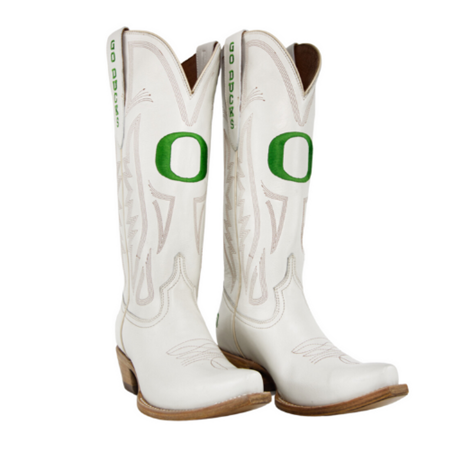 Game Day Western Ivory Boots - Oregon Ducks
