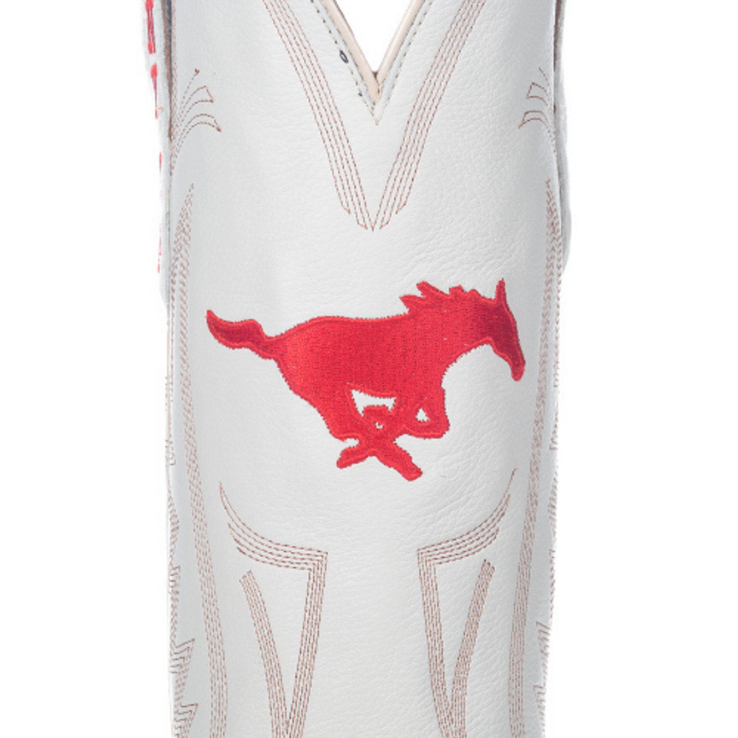 Game Day Western Ivory Boots - SMU Mustangs