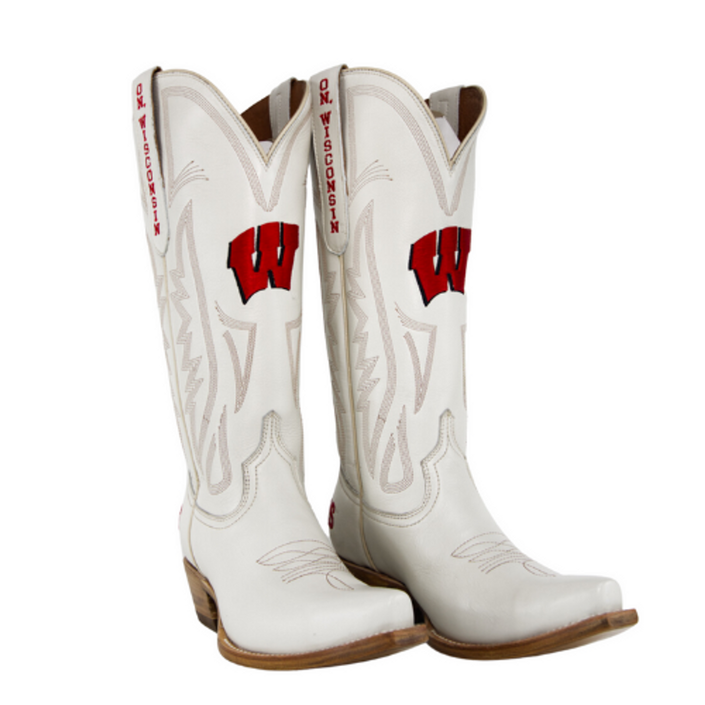Game Day Western Ivory Boots - Wisconsin Badgers