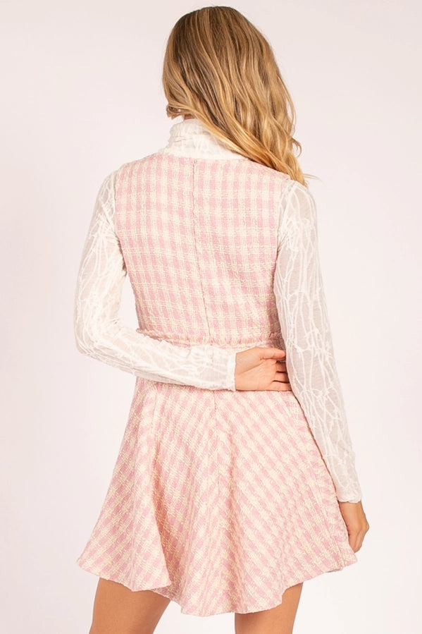 Preppy Plaid Button-Front Swing Dress