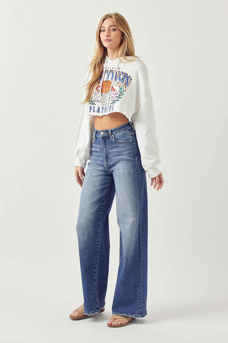 RJ HIGH RISE WIDE FLARE BASIC JEANS