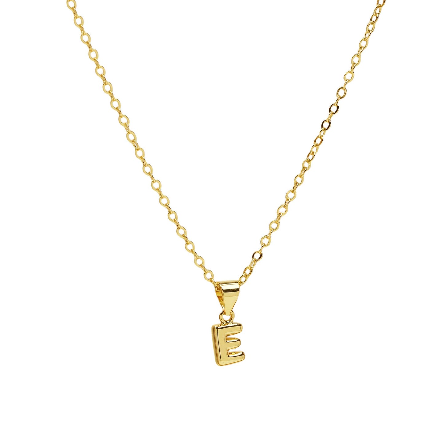 Initial Medium Balloon Bubble 18K Gold Necklace