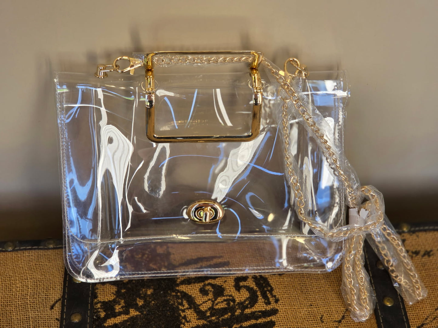 Song Lily Gold Chain Clear Bag
