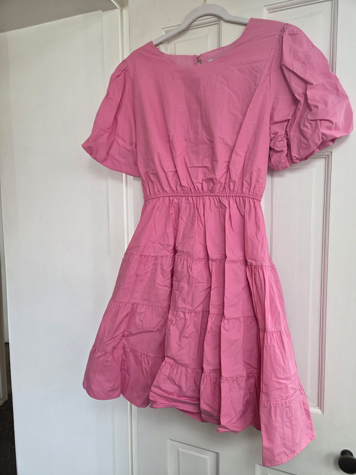 Women’s Bow Back Pink Ruffle Dress