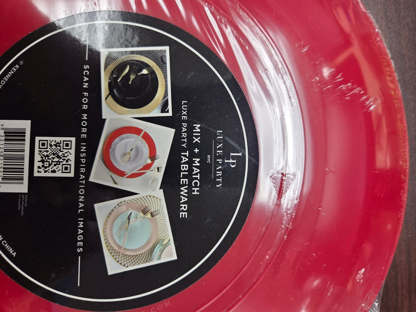 Deep red and gold plates