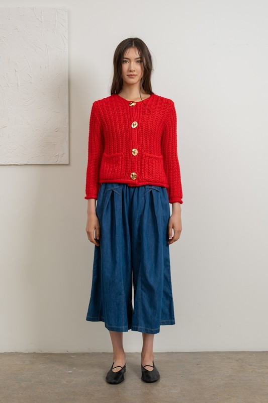 Button-Up Knit Cardigan