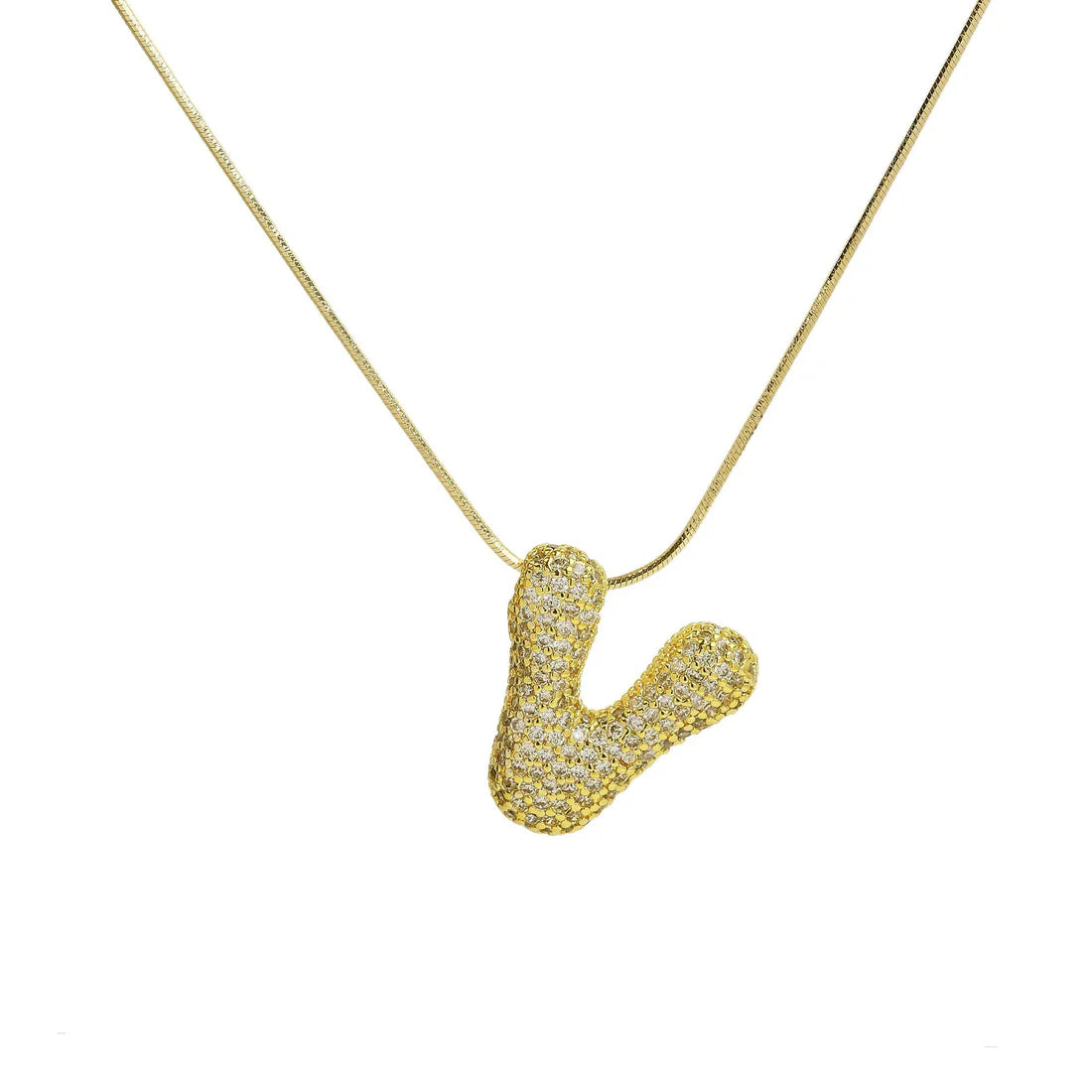 SB Initial Cz Waterdrop Necklace