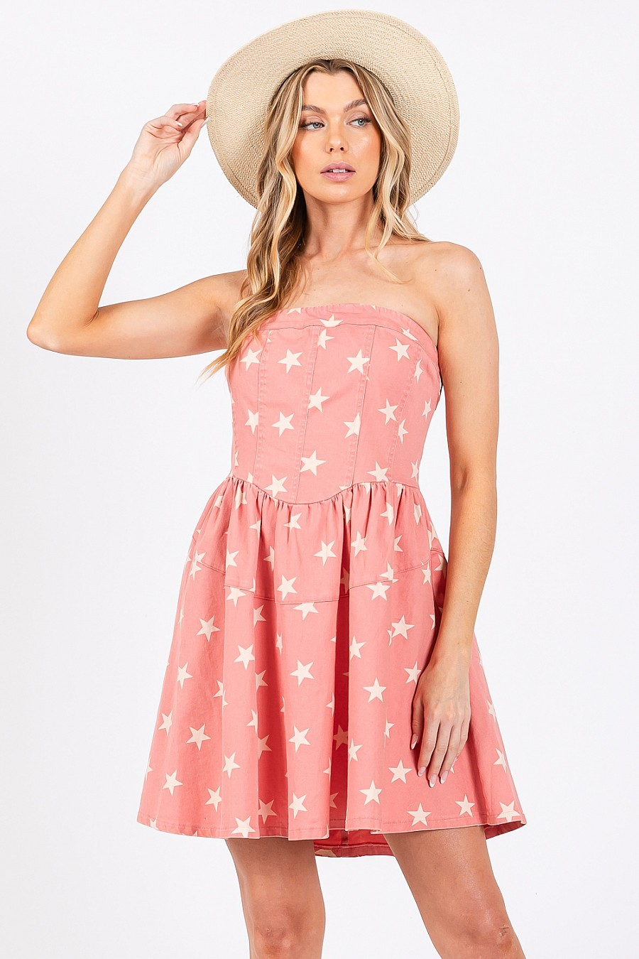 GG Star Print Denim Mini Dress