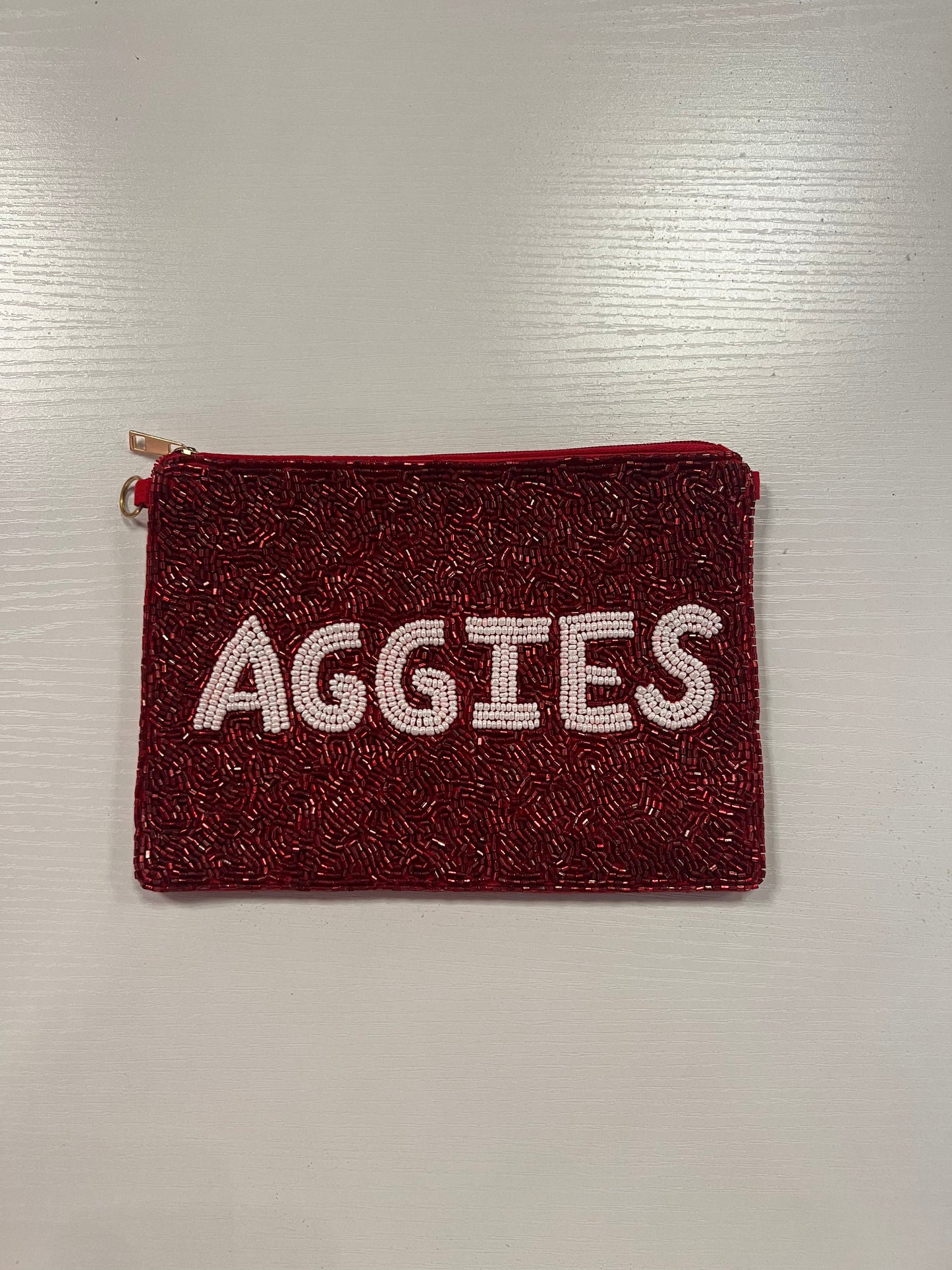 Beaded pouch Aggies