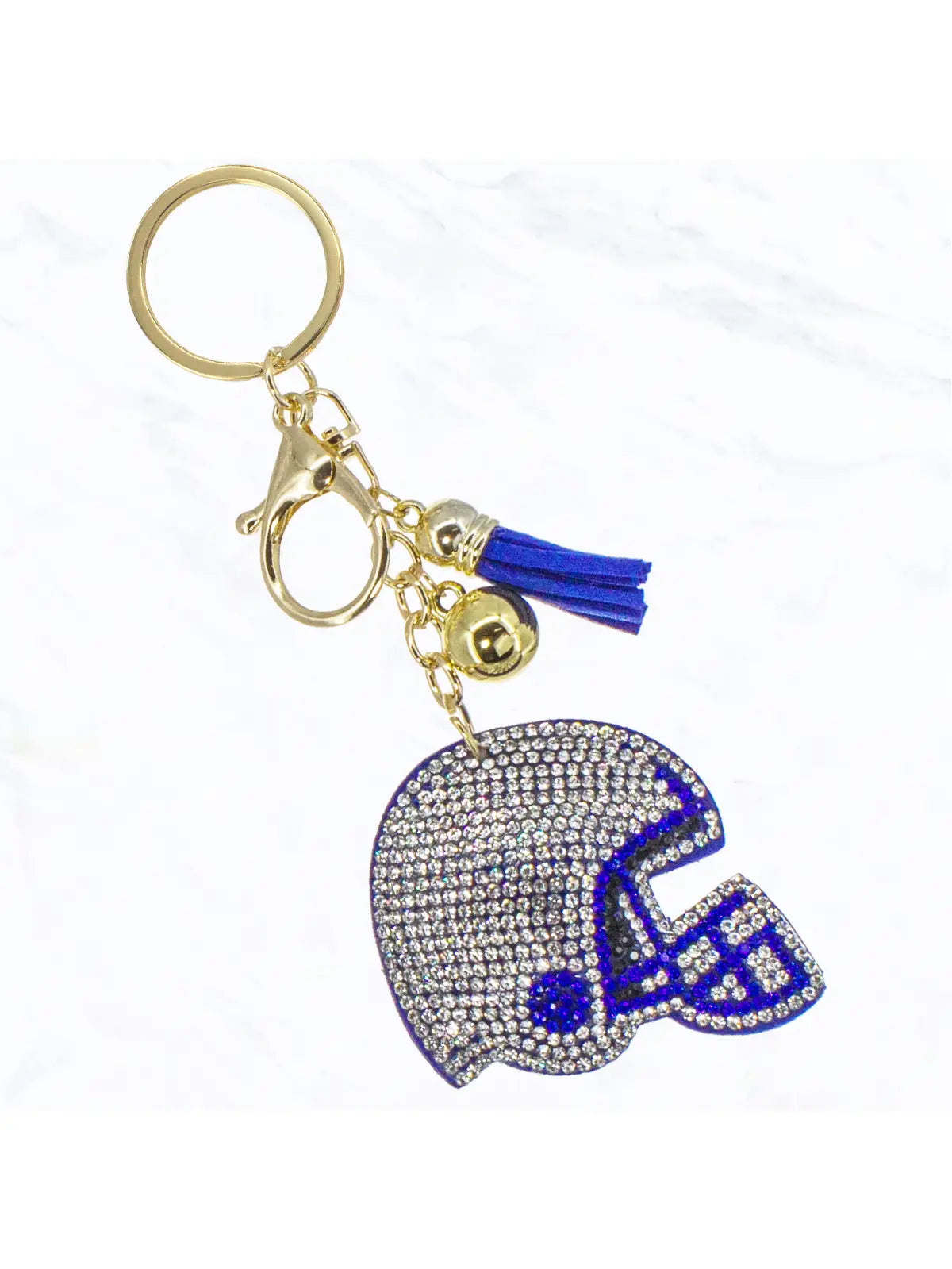 Glitter Football Helmet Cushion Keychain