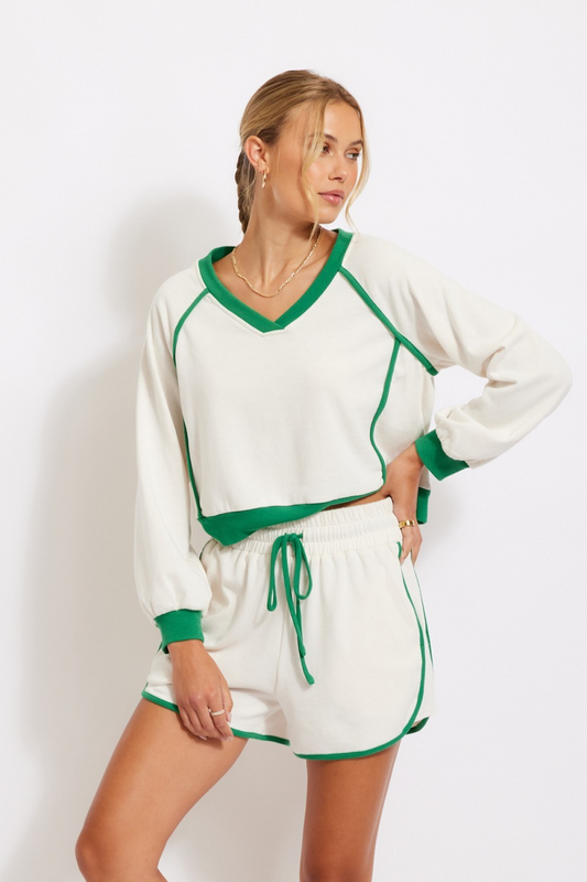 Cotton Terry Contrast Rib Set