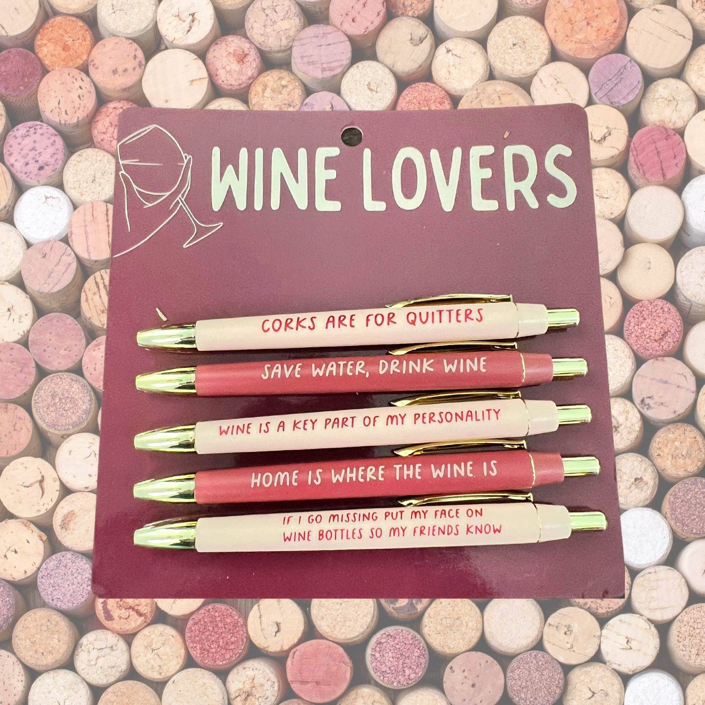 Wine Lovers Pen Set (funny, wine, winery, gift, unique)