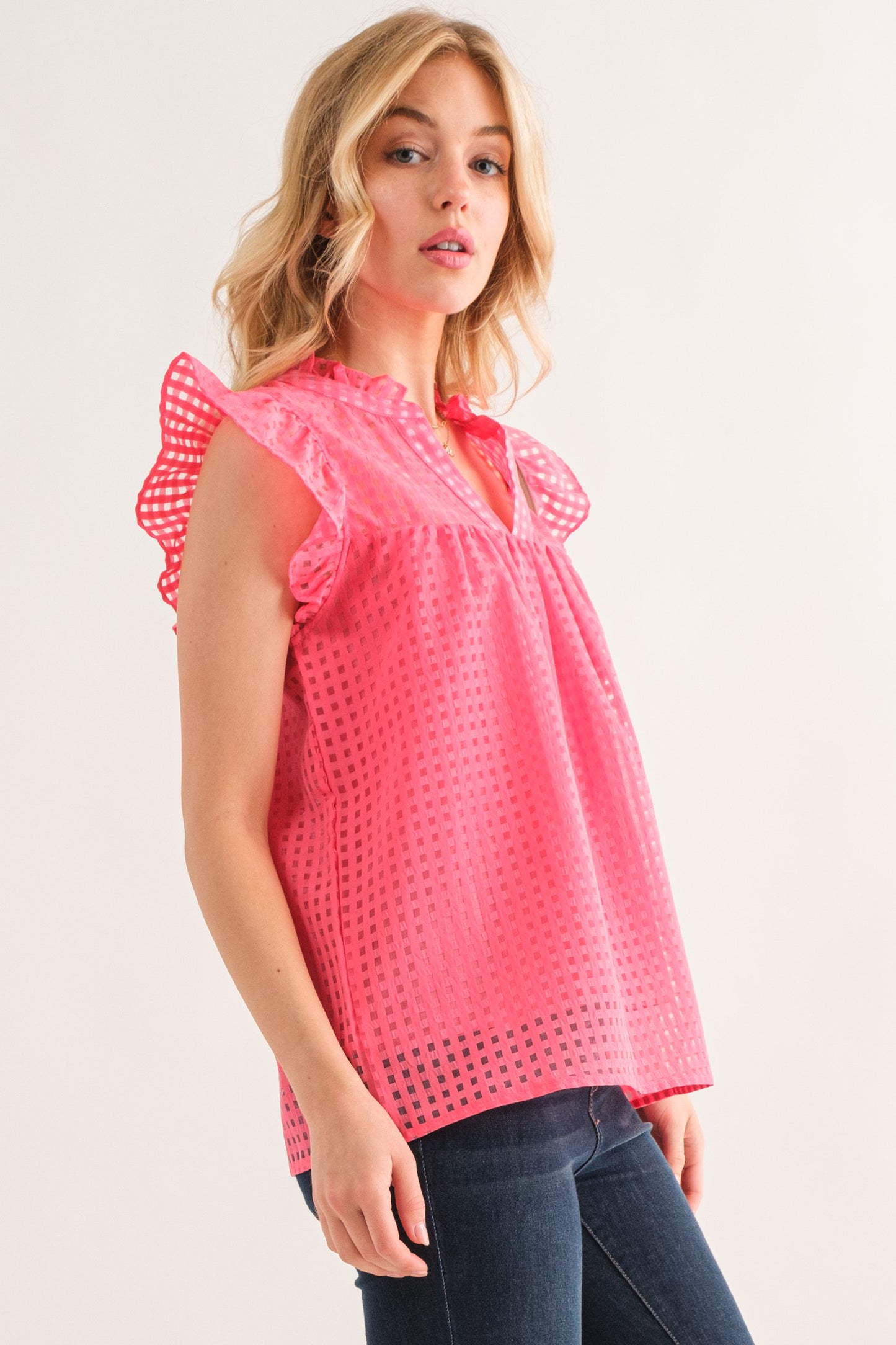 ATW Sheer & Gridded Top