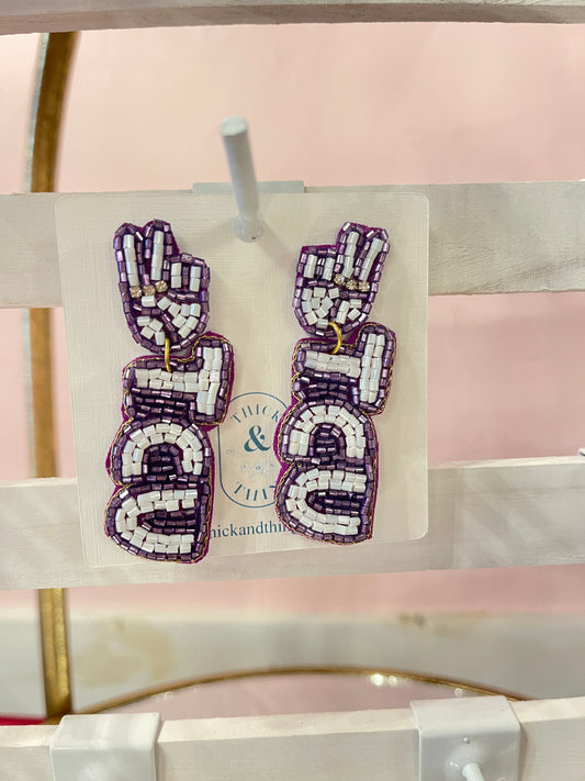 TCU Beaded Earrings