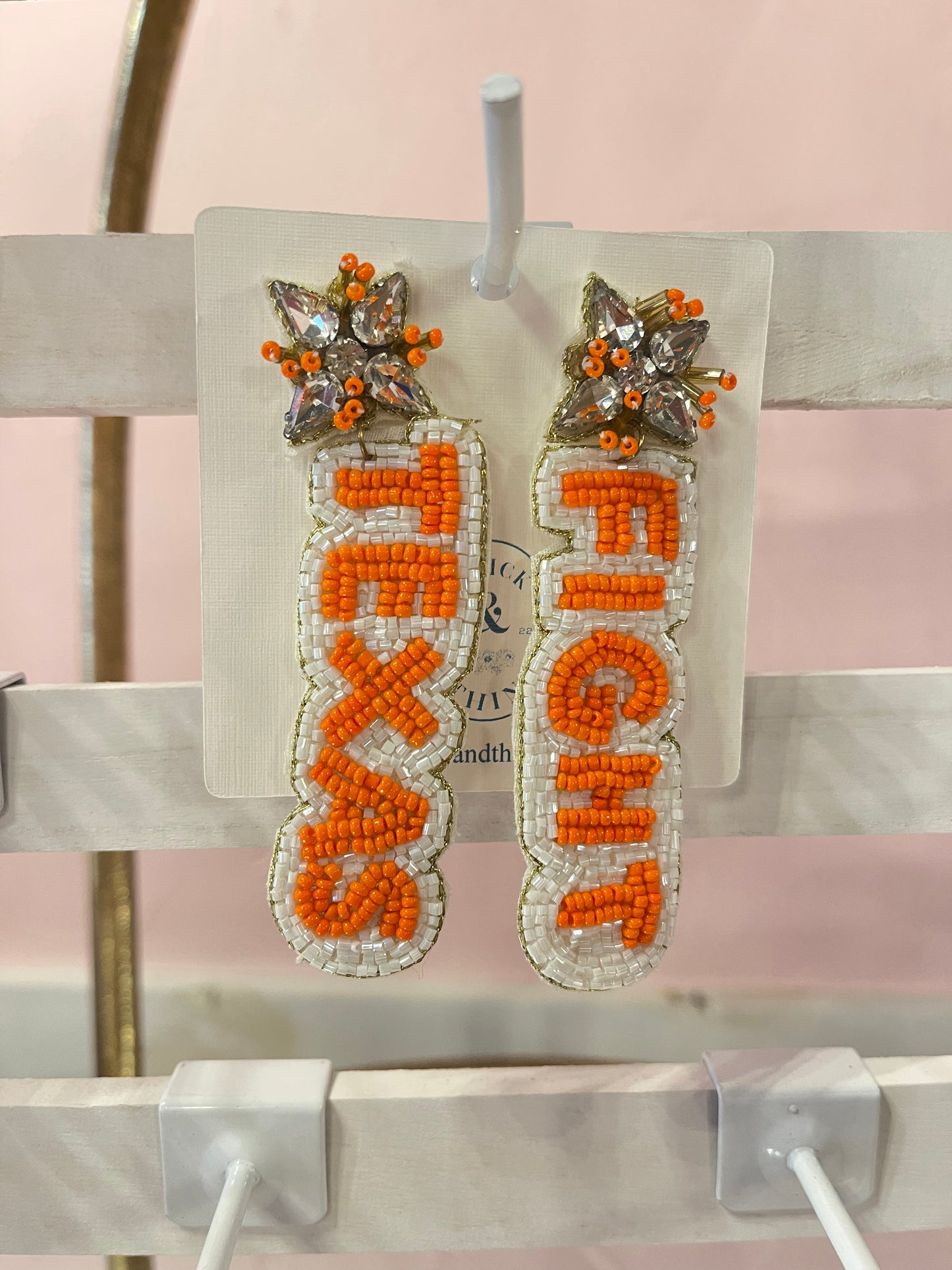 Texas Fight Beaded Earrings